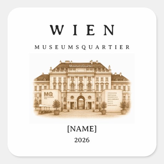 Personalisierte Wien Museumsquartier | Name & Jahr スクエアシール (正面)