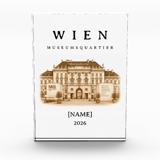 Personalisierte Wien Museumsquartier | Name & Jahr フォトブロック (正面)