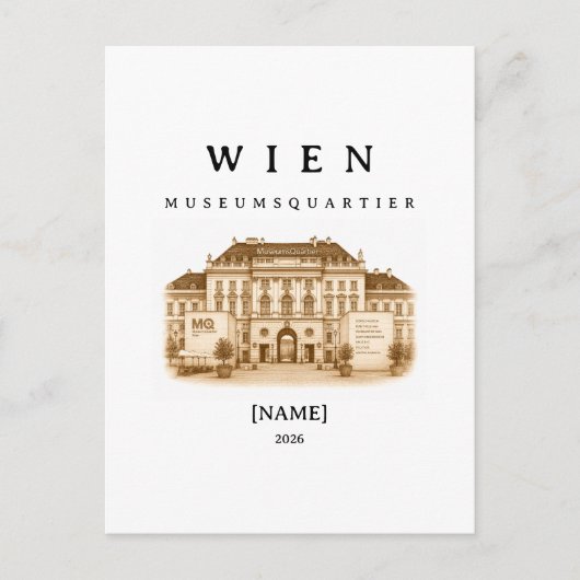 Personalisierte Wien Museumsquartier | Name & Jahr ポストカード (正面)