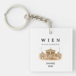 Personalisierte Wien Parlament | Name & Jahr キーホルダー