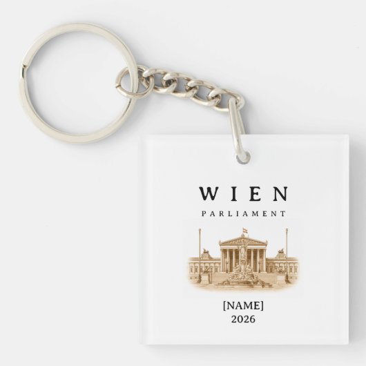 Personalisierte Wien Parlament | Name & Jahr キーホルダー (正面)