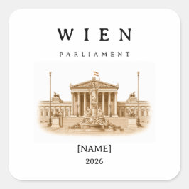 Personalisierte Wien Parlament | Name & Jahr スクエアシール