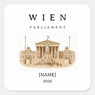 Personalisierte Wien Parlament | Name & Jahr スクエアシール