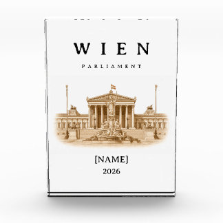 Personalisierte Wien Parlament | Name & Jahr フォトブロック