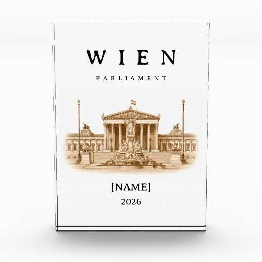 Personalisierte Wien Parlament | Name & Jahr フォトブロック (正面)
