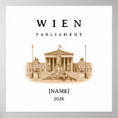 Personalisierte Wien Parlament | Name & Jahr ポスター (正面)