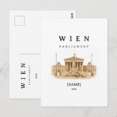 Personalisierte Wien Parlament | Name & Jahr ポストカード (正面/裏面)