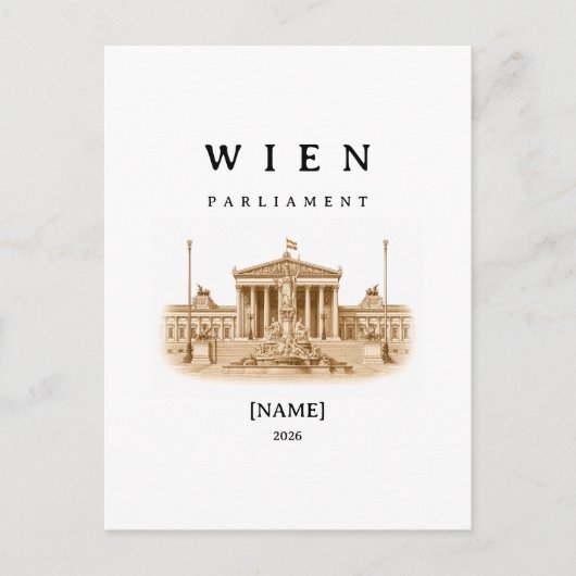 Personalisierte Wien Parlament | Name & Jahr ポストカード (正面)
