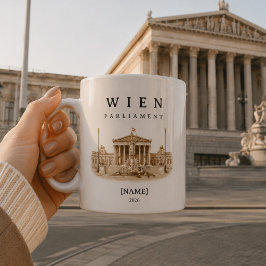 Personalisierte Wien Parlament Tasse | Name & Jahr コーヒーマグカップ