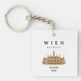 Personalisierte Wien Rathaus | Name & Jahr キーホルダー