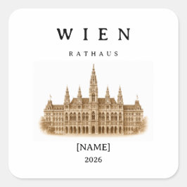 Personalisierte Wien Rathaus | Name & Jahr スクエアシール