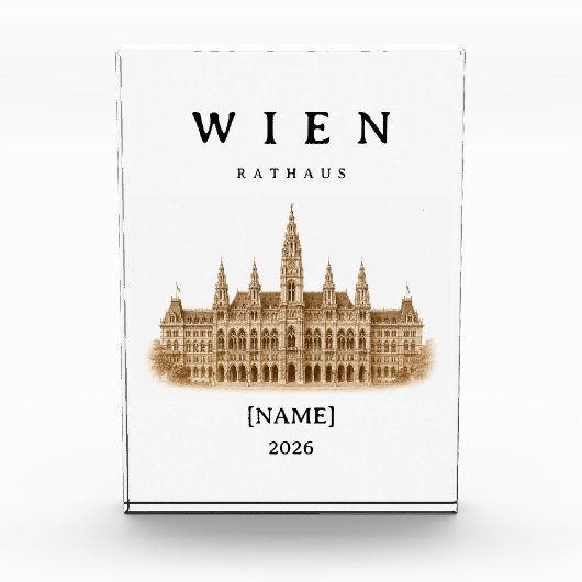 Personalisierte Wien Rathaus | Name & Jahr フォトブロック (正面)