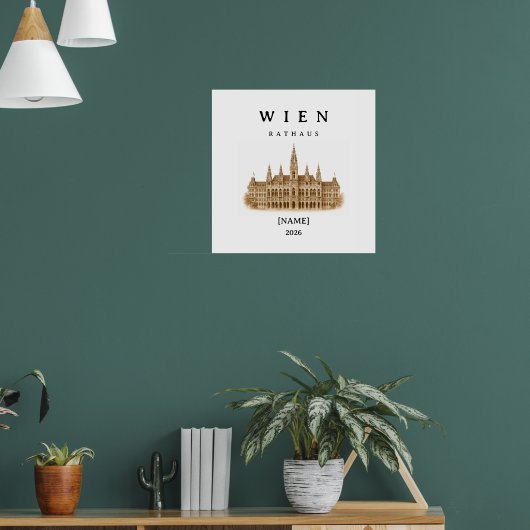 Personalisierte Wien Rathaus | Name & Jahr ポスター (リビング1)