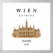 Personalisierte Wien Rathaus | Name & Jahr ポスター (正面)