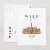 Personalisierte Wien Rathaus | Name & Jahr ポストカード (正面/裏面)