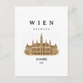 Personalisierte Wien Rathaus | Name & Jahr ポストカード