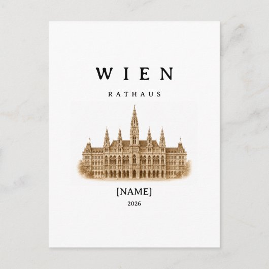 Personalisierte Wien Rathaus | Name & Jahr ポストカード (正面)