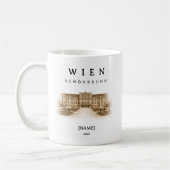 Personalisierte Wien Schönbrunn | Name & Jahr コーヒーマグカップ (左)