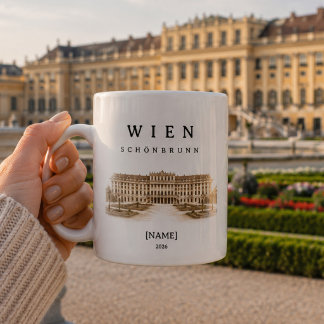 Personalisierte Wien Schönbrunn | Name & Jahr コーヒーマグカップ