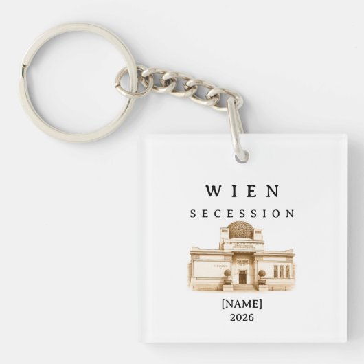 Personalisierte Wien Secession | Name & Jahr キーホルダー (正面)