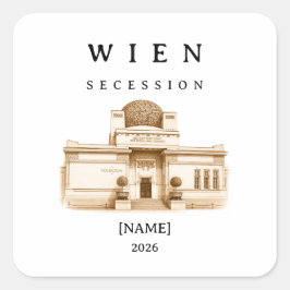 Personalisierte Wien Secession | Name & Jahr スクエアシール