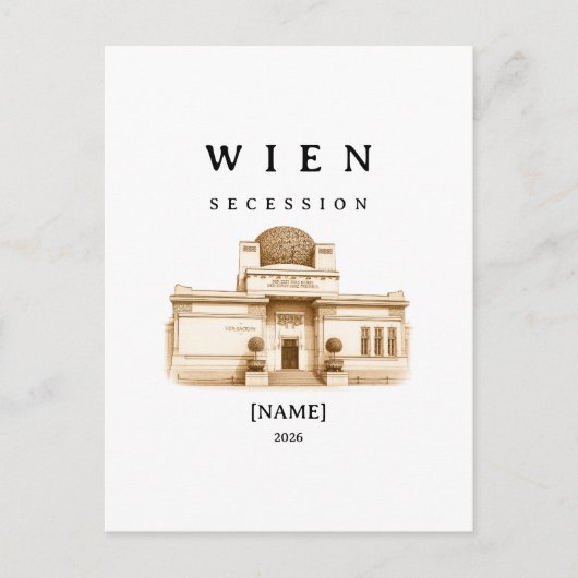 Personalisierte Wien Secession | Name & Jahr ポストカード (正面)