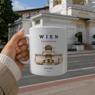 Personalisierte Wien Secession Tasse | Name & Jahr コーヒーマグカップ