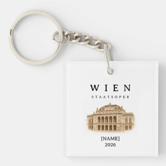 Personalisierte Wien Staatsoper | Name & Jahr キーホルダー (正面)