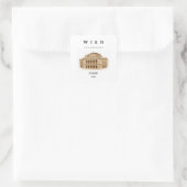 Personalisierte Wien Staatsoper | Name & Jahr スクエアシール (バッグ)