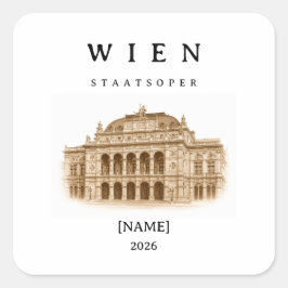 Personalisierte Wien Staatsoper | Name & Jahr スクエアシール