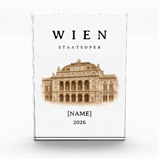 Personalisierte Wien Staatsoper | Name & Jahr フォトブロック (正面)