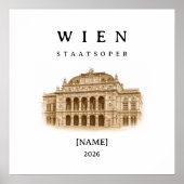Personalisierte Wien Staatsoper | Name & Jahr ポスター (正面)