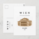 Personalisierte Wien Staatsoper | Name & Jahr ポストカード (正面/裏面)