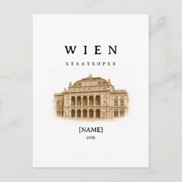 Personalisierte Wien Staatsoper | Name & Jahr ポストカード