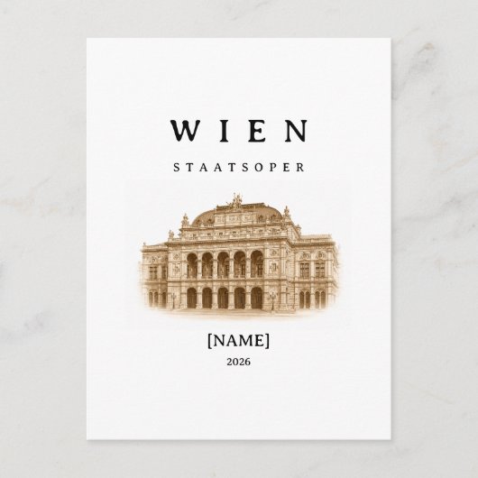 Personalisierte Wien Staatsoper | Name & Jahr ポストカード (正面)