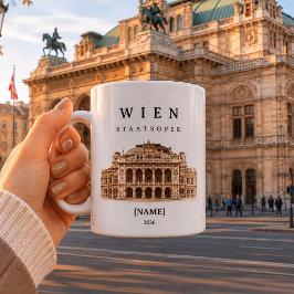 Personalisierte Wien Staatsoper Tasse | Name コーヒーマグカップ