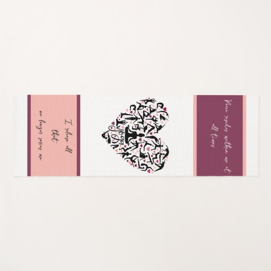 Personalisierte Yoga Matte mit Herz & Wunschtext ヨガマット (正面(横))