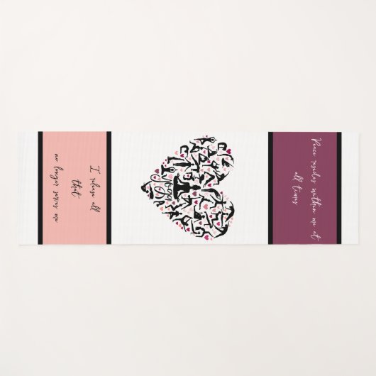 Personalisierte Yogamatte mit Herz & Wunschtext ヨガマット (正面(横))