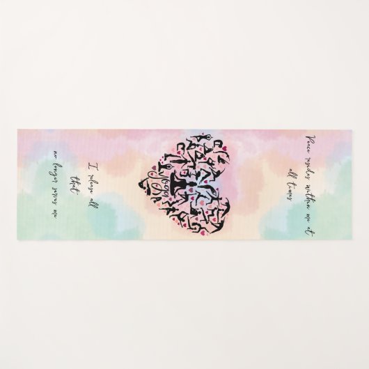 Personalisierte Yogamatte mit Herz & Wunschtext ヨガマット (正面(横))