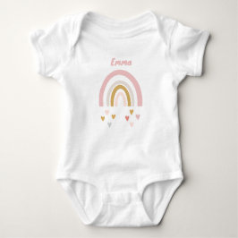 Personalisierter Babybody mit Name und Regenbogen ベビーボディスーツ
