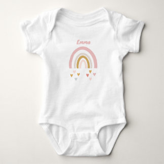 Personalisierter Babybody mit Name und Regenbogen ベビーボディスーツ