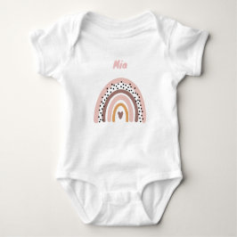 Personalisierter Babybody mit Name und Regenbogen ベビーボディスーツ