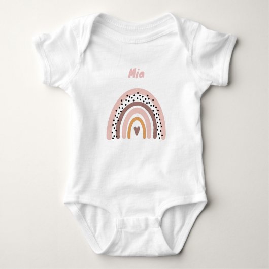 Personalisierter Babybody mit Name und Regenbogen ベビーボディスーツ (正面)