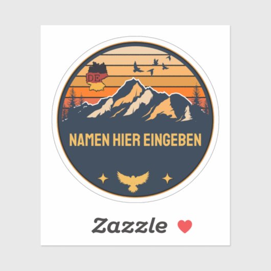 Personalisierter Ortsname Deutschland Runddesign シール (シート)