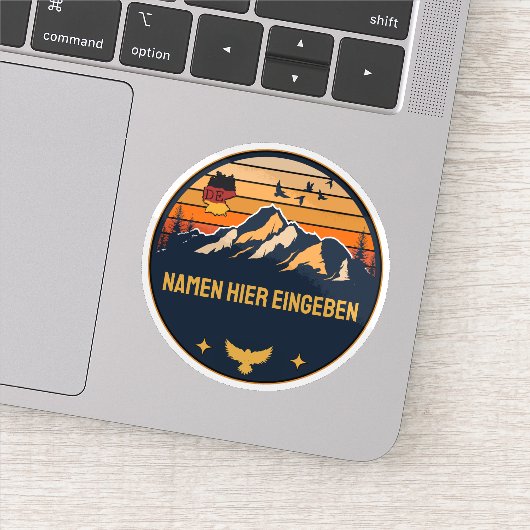 Personalisierter Ortsname Deutschland Runddesign シール (詳細)