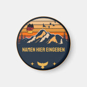 Personalisierter Ortsname Deutschland Runddesign マグネット (正面)