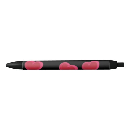 Personalisierter Stift Herzmuster Kugelschreiber 黒ボールペン (正面)