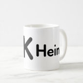 Personalisiertes Initialen-Design auf weißem Kaffe コーヒーマグカップ (正面右)