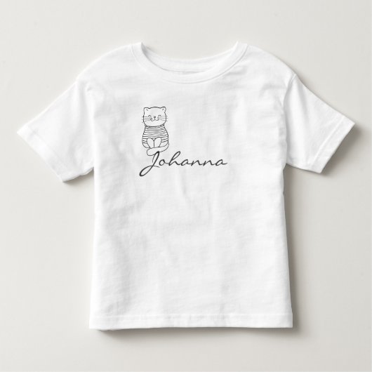 Personalisiertes Kätzlein T-shirt トドラーTシャツ (正面)