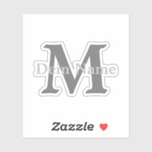 Personalisiertes Monogramm und Name Aufkleber